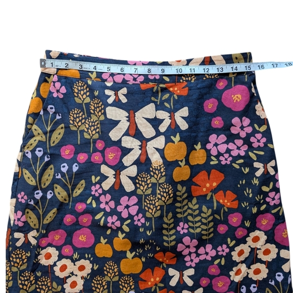 Princess Highway Floral Print Linen Blend Skirt AU Size 12 US Size 8 - Picture 9 of 10